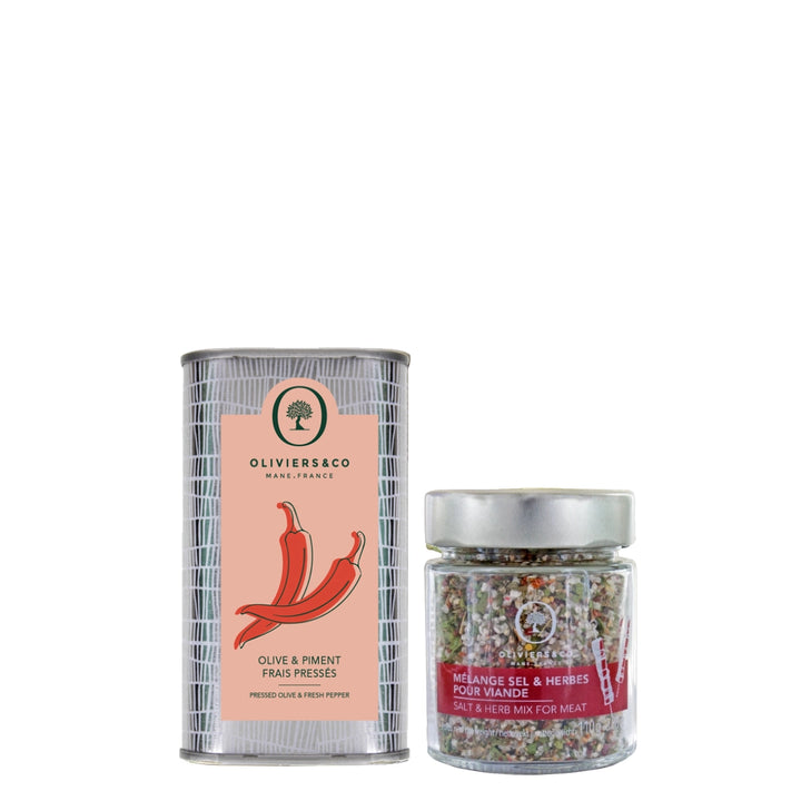 Chiliolivenolie og rød krydderurtesalt fra Oliviers & Co