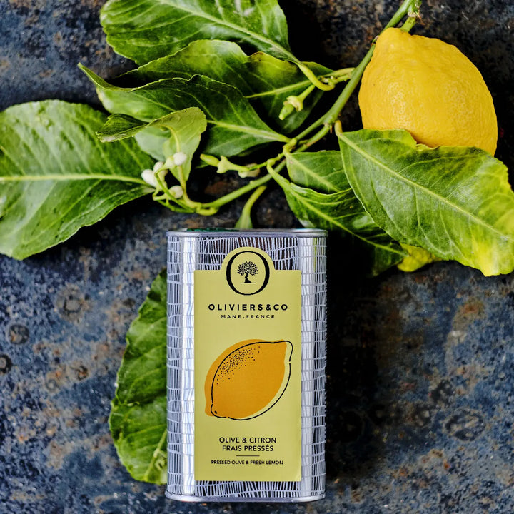 Citronolie, olivenolie presset med friske citroner, Oliviers & Co