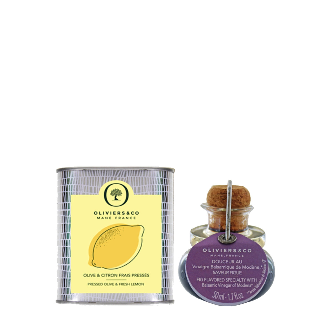 Gavesæt meli-melo med 100 ml citronolie og 50 ml figenbalsamico fra Oliviers & Co