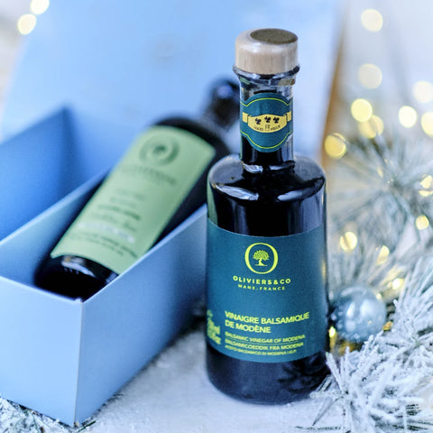 Italiensk juleduo gaveæske med Grand Cru olivenolie og balsamico fra Oliviers & Co