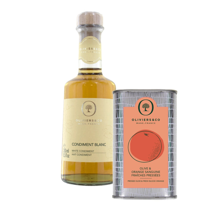 Olie & eddikesæt med blodappelsinolie og hvid balsamico fra Oliviers & Co