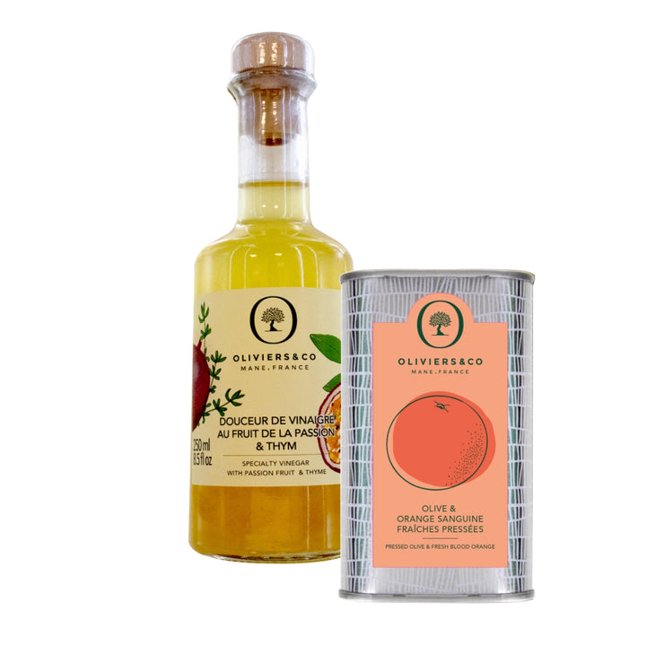 Blodappelsinolie og passionsfrugt eddike