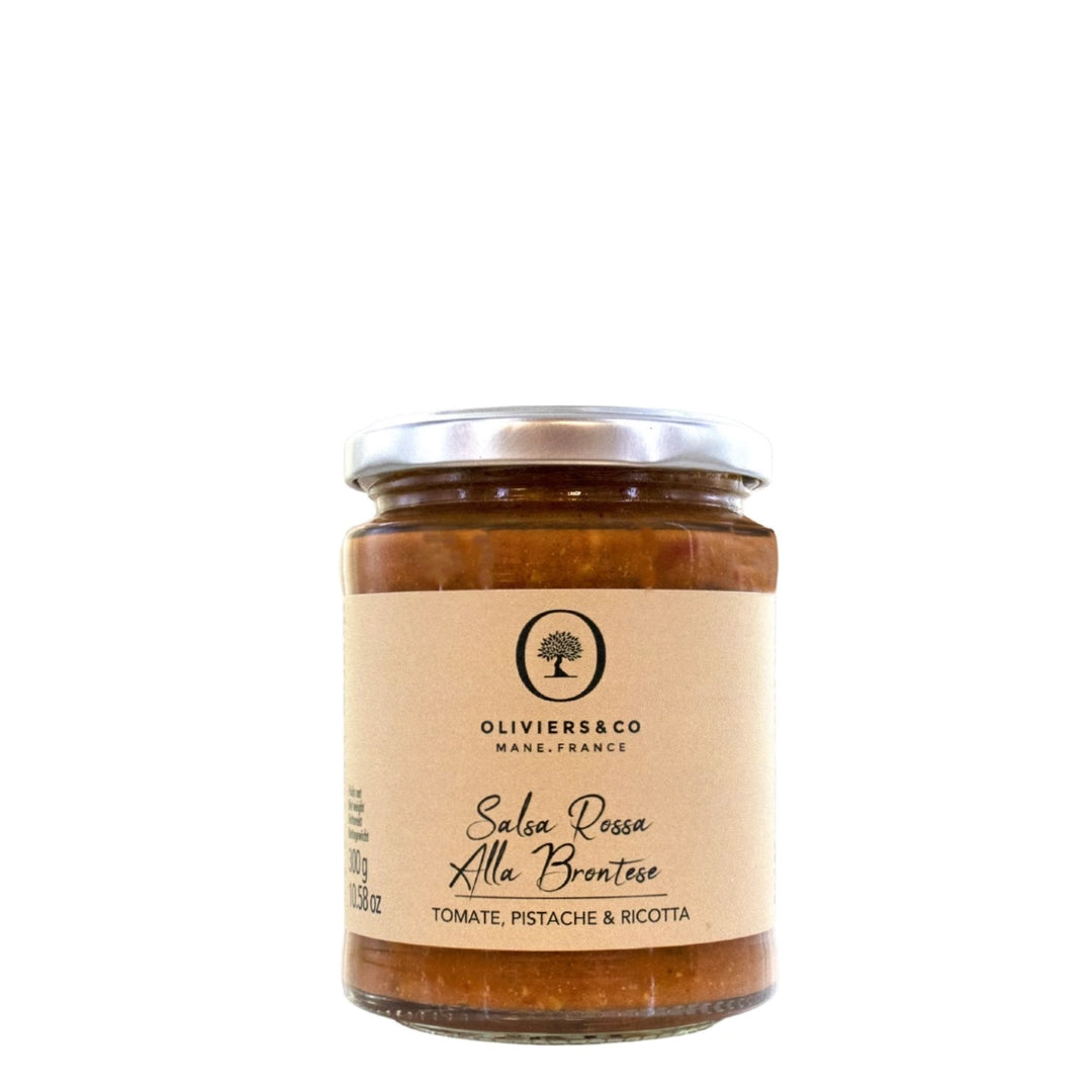 Tomatsauce salsa rossa alla Brontese med pistache og ricotta, Oliviers & Co