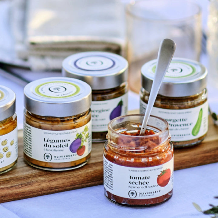 Grøntsagscremer fra Provence, tomatcreme, squashcreme, caponata, hummus, Oliviers & Co
