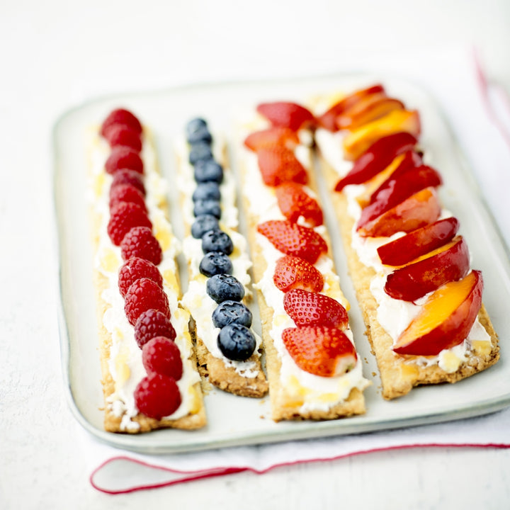 Små desserttærter med frugt og marcaponecreme med lemoncurd, opskrift fra Oliviers & Co