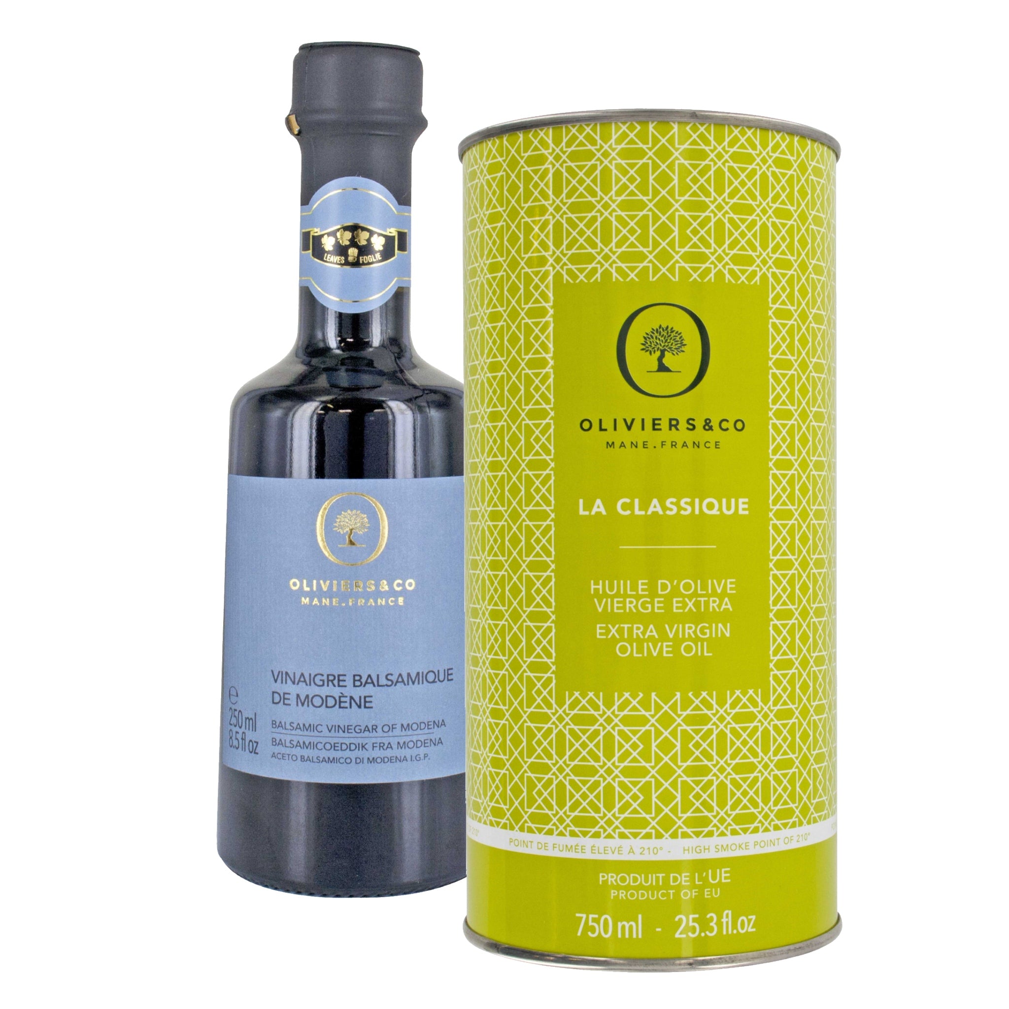Olie eddike sæt med premium balsamico og la Classique ekstra jomfru olivenolie
