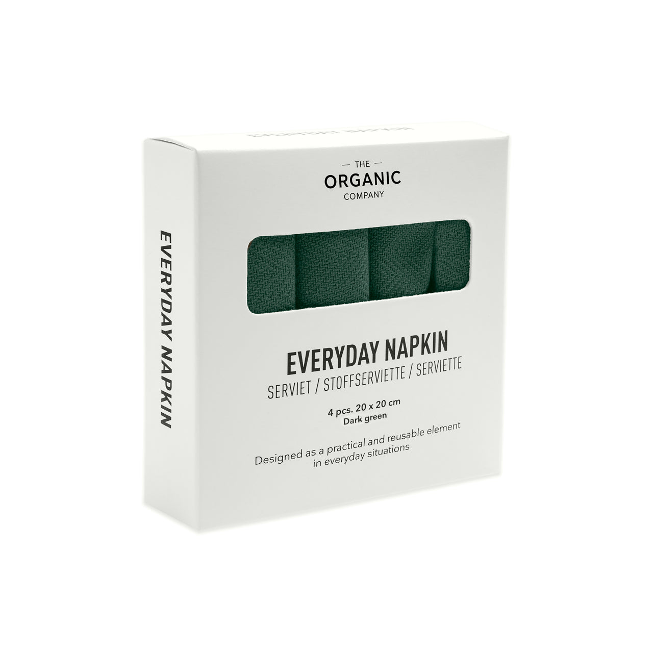 Stofservietter Everyday Napkin 4 pack Dark Green fra The Organic Company, Oliviers & Co