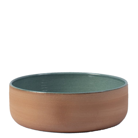 Ildfast handlavet keramik fad blågrøn fra Atelier Bernex str. XL 26 cm hos Oliviers & Co