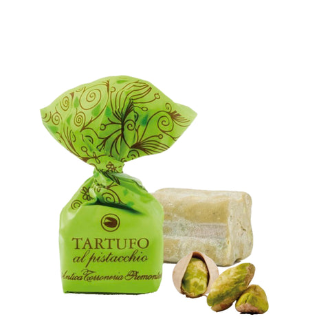 Hvid chokoladetrøffel med pistacie fra Antica Torroneria Piemonte Oliviers & Co