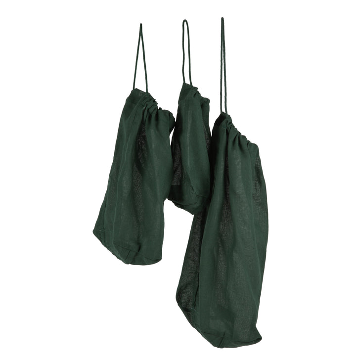 Food Bag Set Dark Green med 3 stk madposer fra The Organic Company, Oliviers & Co