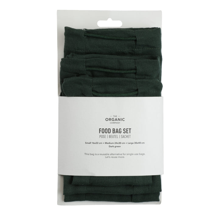 Food Bag Set, 3 stk madposer Dark Green fra The Organic Company, Oliviers & Co