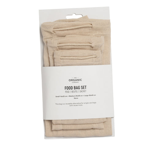Food Bag Set, 3 stk madposer Stone fra The Organic Company, Oliviers & Co