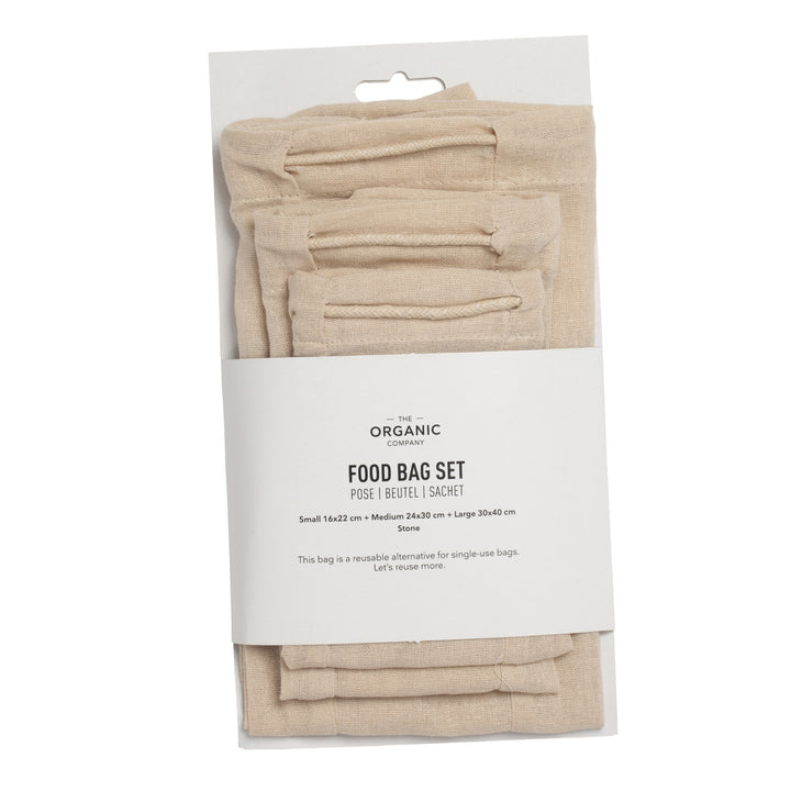 Food Bag Set, 3 stk madposer Stone fra The Organic Company, Oliviers & Co