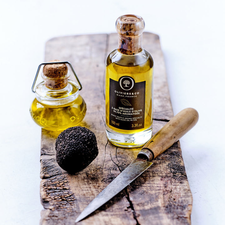 Sort trøffelolie med Tuber Melanosporum fra Puglia, 100ml og 50ml fra Oliviers & Co