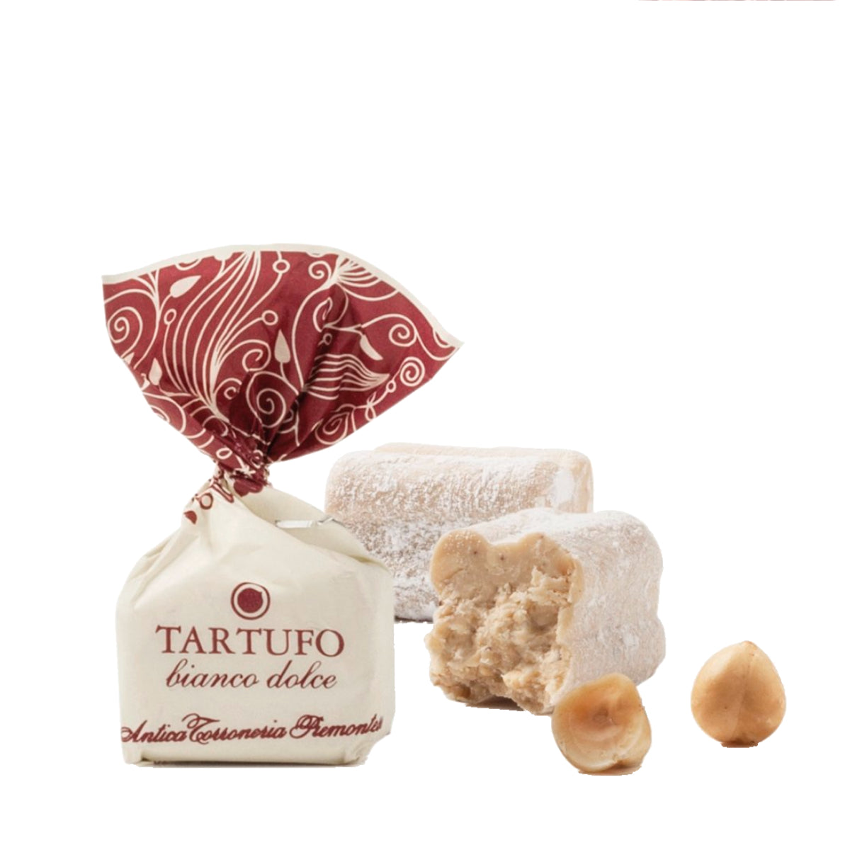 Tartufi hvid chokoladetrøffel med hasselnødder fra Antica Torroneria Piemontese hos Oliviers & Co