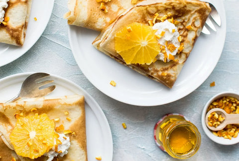 Franske crepes med mandarinolie, opskrift fra Oliviers & Co