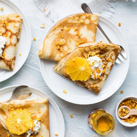 Lækre crepes med mandarinolie – franske pandekager