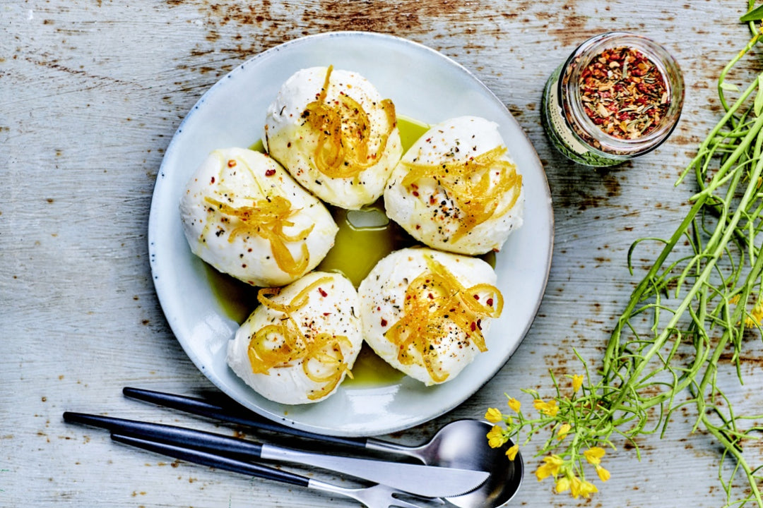 Mozzarella med syltet citronskal