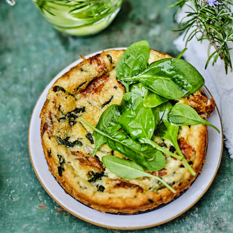 Opskrift på spinat quiche uden bund fra Oliviers & Co
