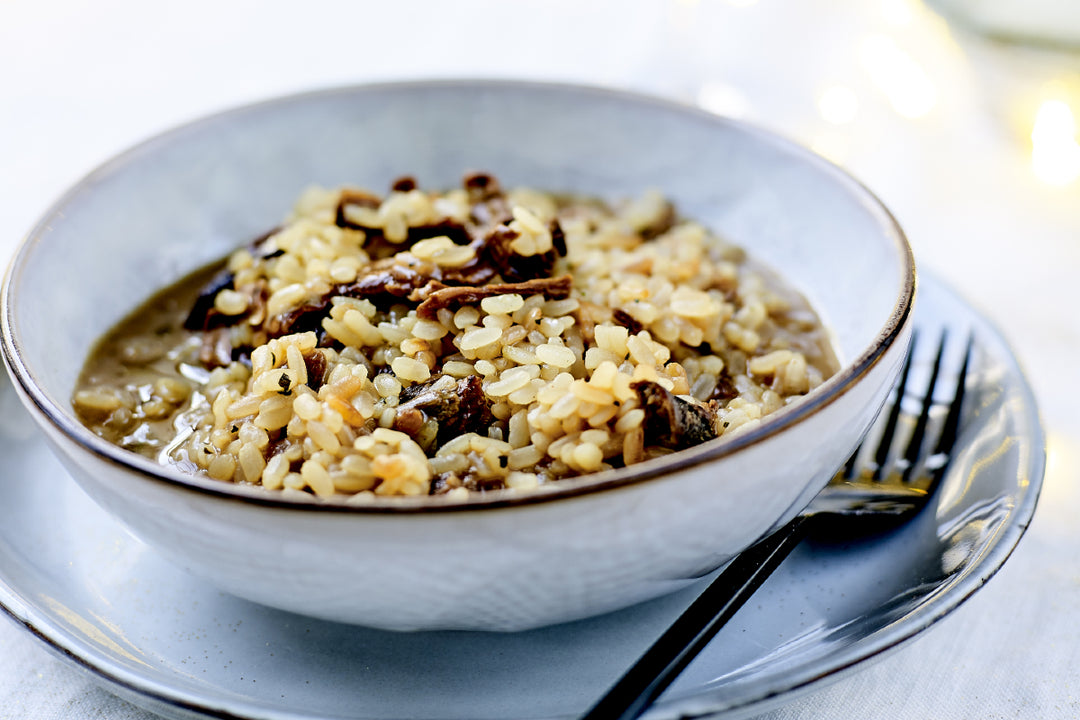 Risotto med svampe, trøfler og parmesancreme, O&CO opskrift