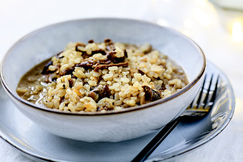 Risotto med svampe, trøfler og parmesancreme, O&CO opskrift