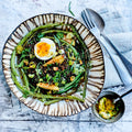 Belugalinsesalat med grønne bønner, smilende æg og vinaigrette, opskrift fra Oliviers & Co