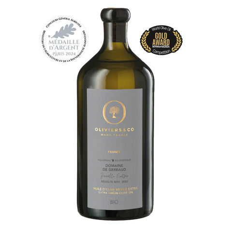 Økologisk Domaine de Gerbaud, guldmedalje NYIOOC, sølvmedalje Concours General Agricole, Oliviers & Co