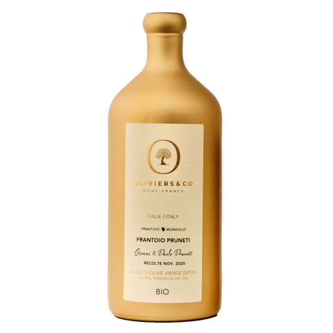 Økologisk Frantoio Pruneti toscansk ekstra jomfru olivenolie 500ml fra Oliviers & Co
