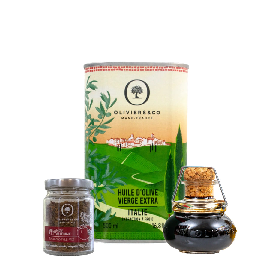 Italienske favoritter, italiensk ekstra jomfru olivenolie, balsamico fra Modena og italiensk krydderi, Oliviers & Co