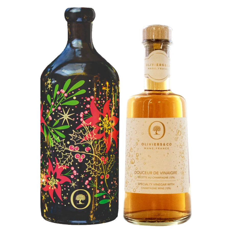 Juleolie og champagneeddike, olie-eddikesæt fra Oliviers & Co