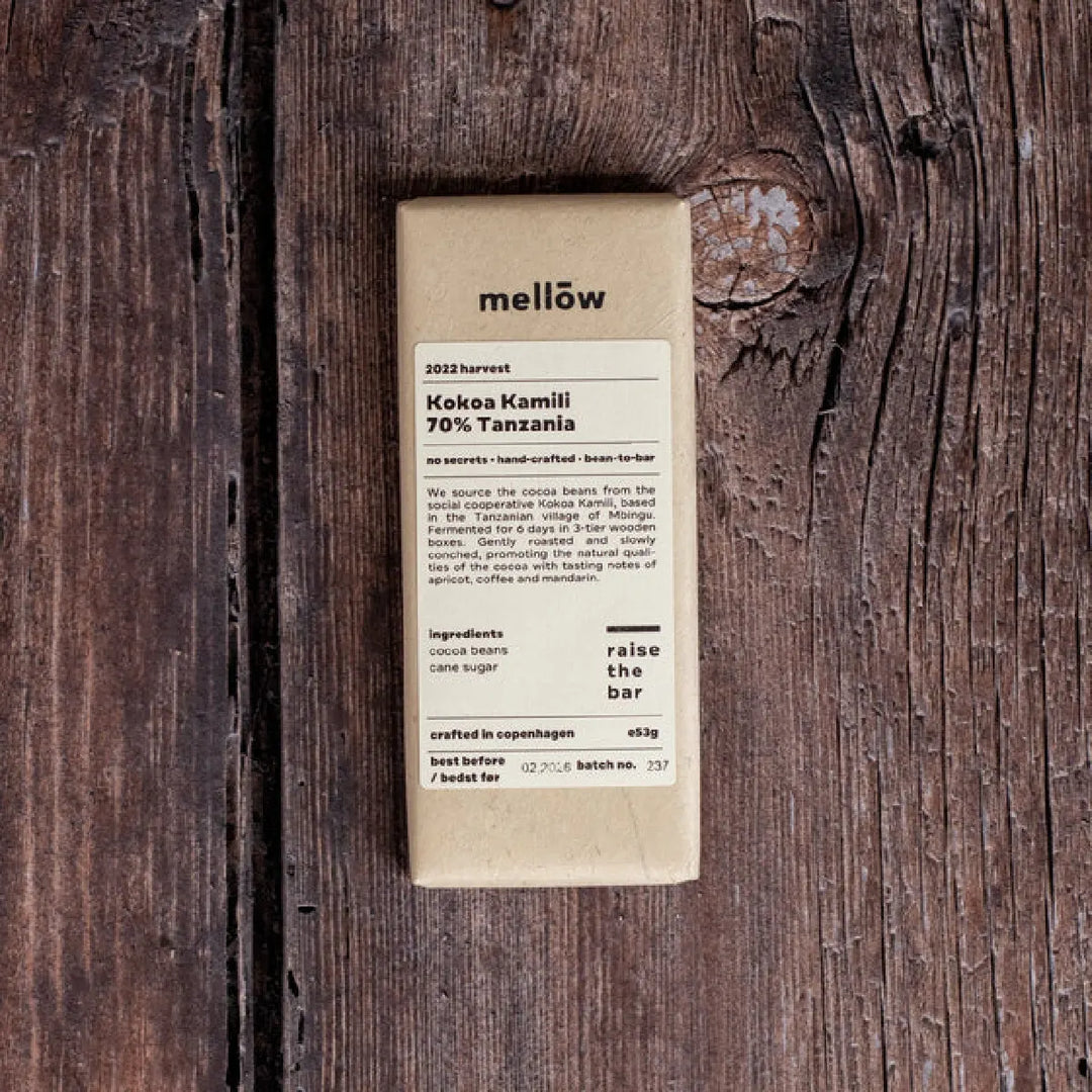 Økologisk Mellow Kokoa Kamili 70 % chokoladebar, Oliviers & Co