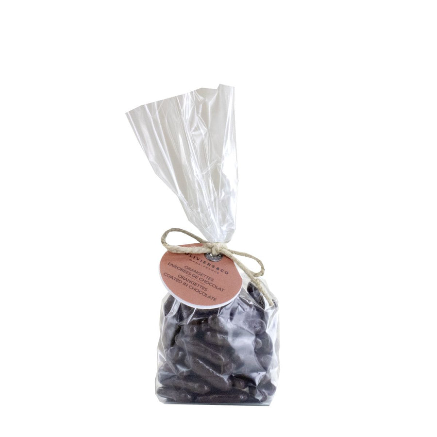 Orangettes kandiseret appelsinskal med mørk chokolade, Oliviers & Co