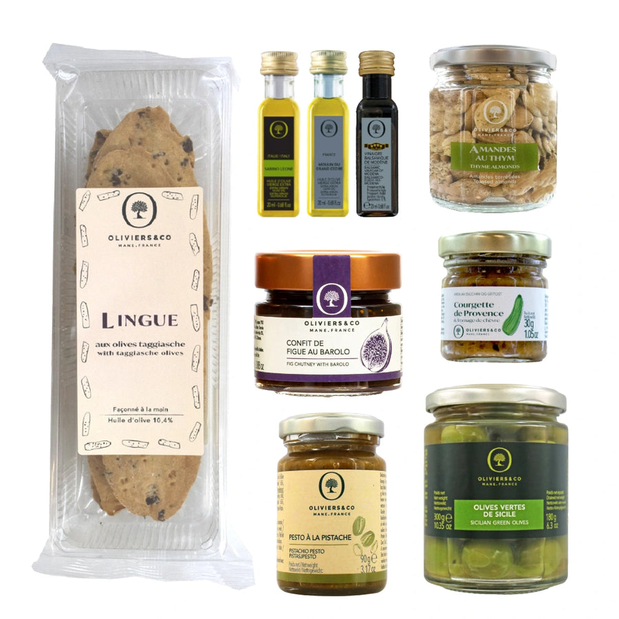 Tapas delikatesser den eksklusive, tapenader, spreads, luksus spiseoliven, olivenolie balsamico og håndlavede italienske kiks