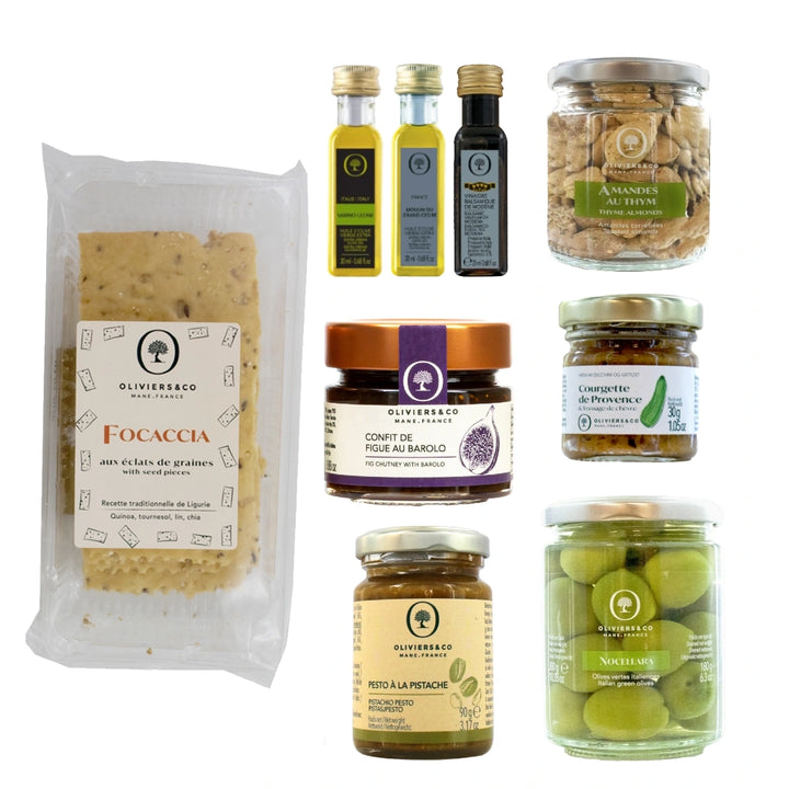 Tapas delikatesser den eksklusive, tapenader, spreads, luksus spiseoliven, olivenolie balsamico og håndlavede italienske kiks