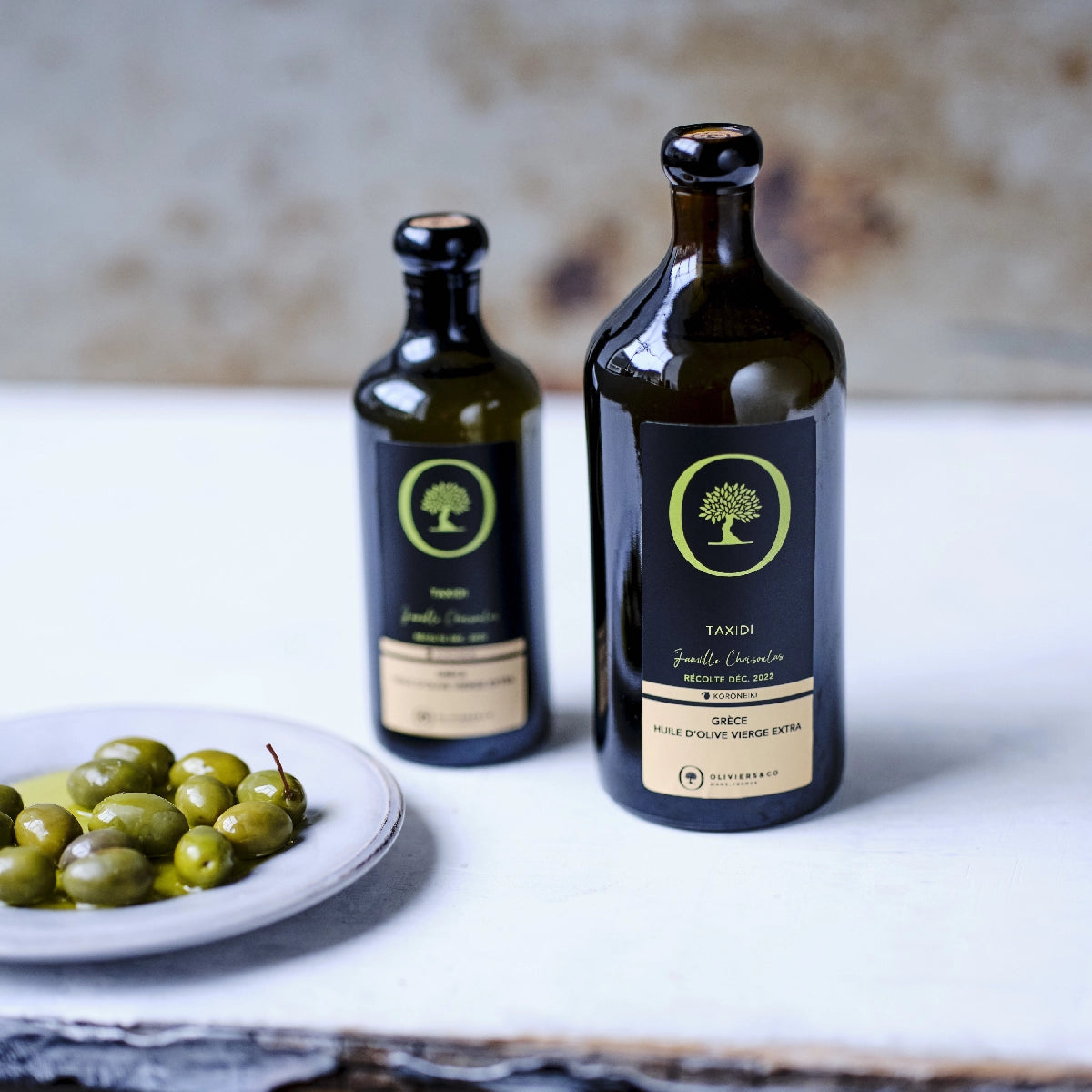 Taxidi græsk ekstra jomfru olivenolie på Koroneiki oliven, Kreta, Oliviers & Co