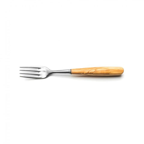 Saladini the Danish Fork, mat stål med skaft i oliventræ, OLIVIERS & CO gourmet gave