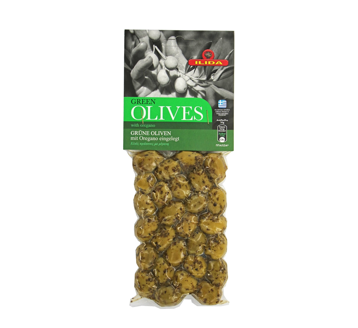 Grønne græske oliven i olie og oregano - Oliven - OLIVIERS & CO