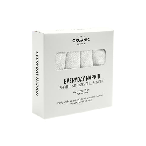 Stofservietter Everyday Napkin 4 pack Natural White fra The Organic Company, Oliviers & Co