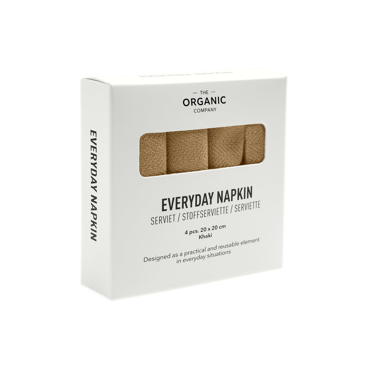 Stofservietter Everyday Napkin 4 pack Khaki fra The Organic Company, Oliviers & Co