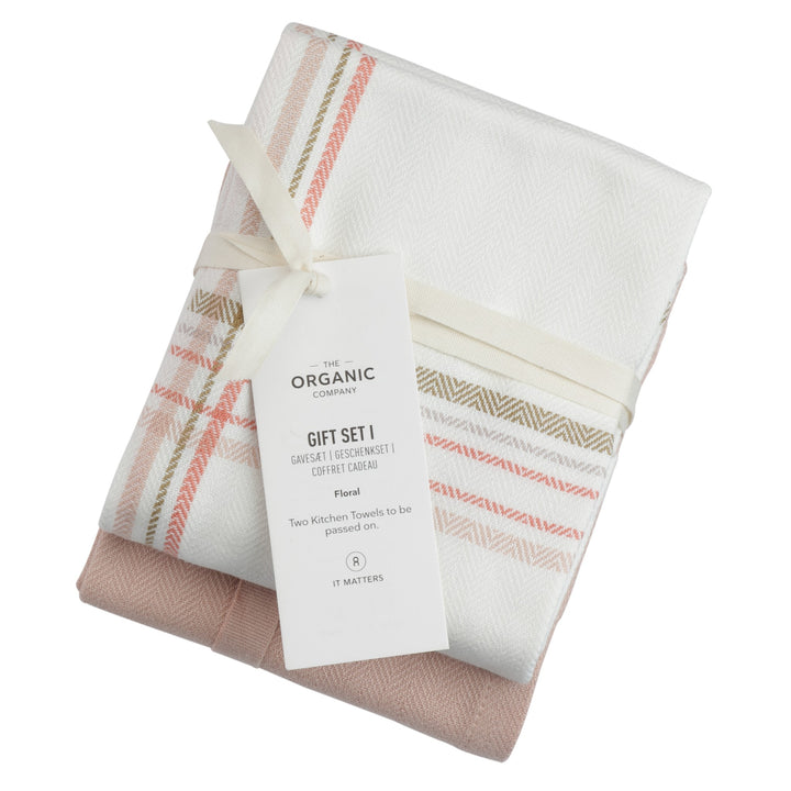 Økologiske tekstiler fra The Organic Company, Gift Set I Floral Check hos Oliviers & Co