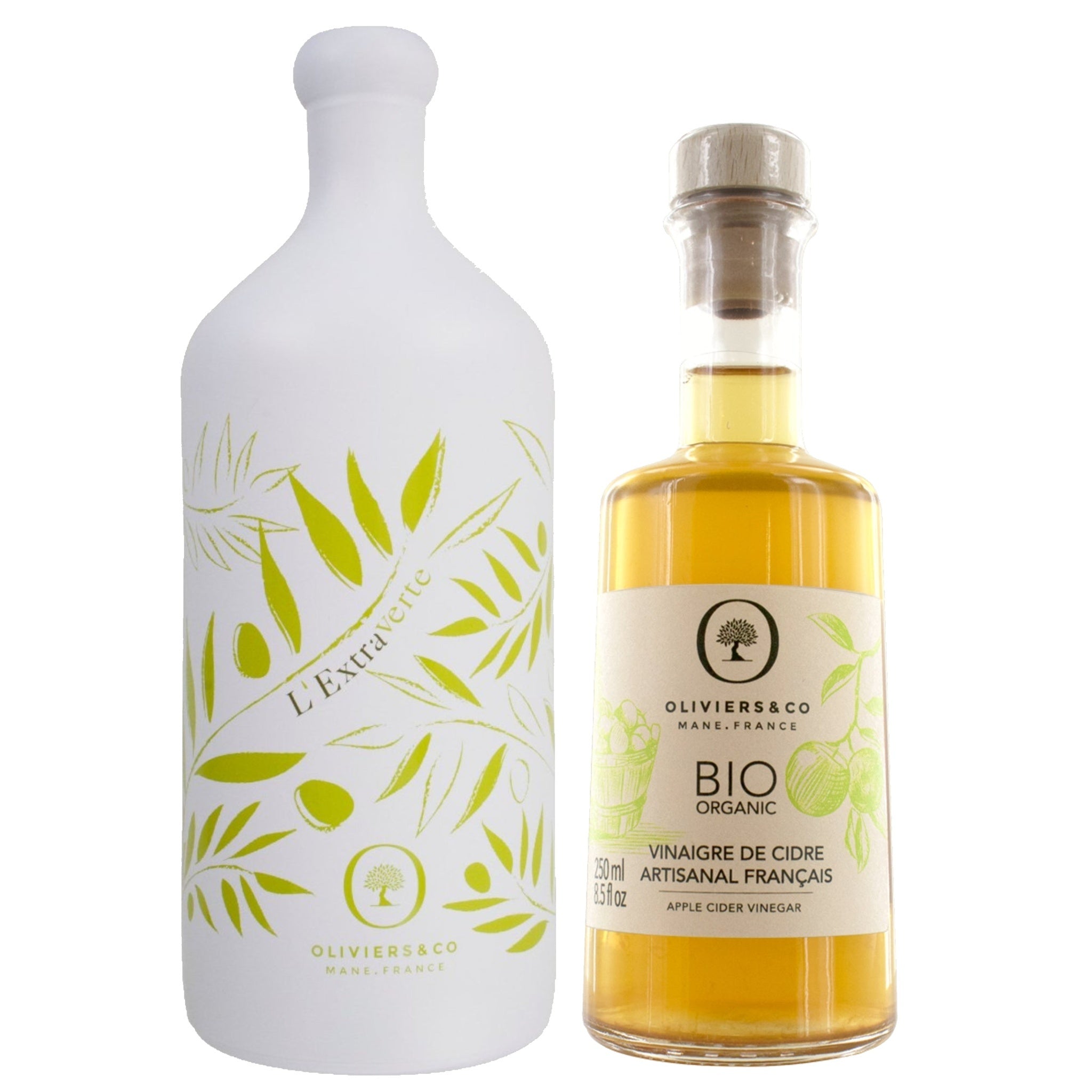 Olie & eddikesæt med L'Extraverte olivenolie og fransk æblecidereddike fra Oliviers & Co
