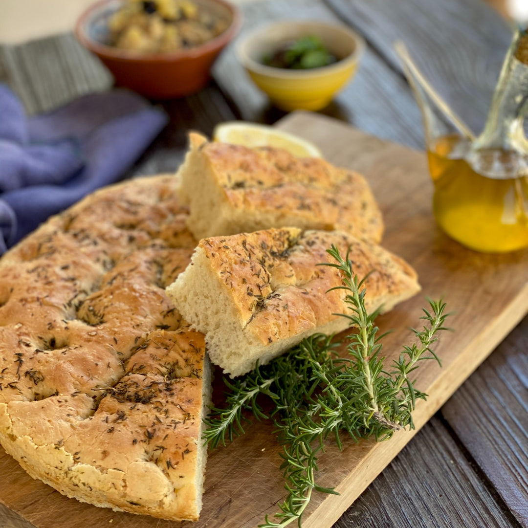 Opskrift på focaccia, kogebog Oliven & Olivenolie af Henrik Vilain og Ingo Schauser hos Oliviers & Co