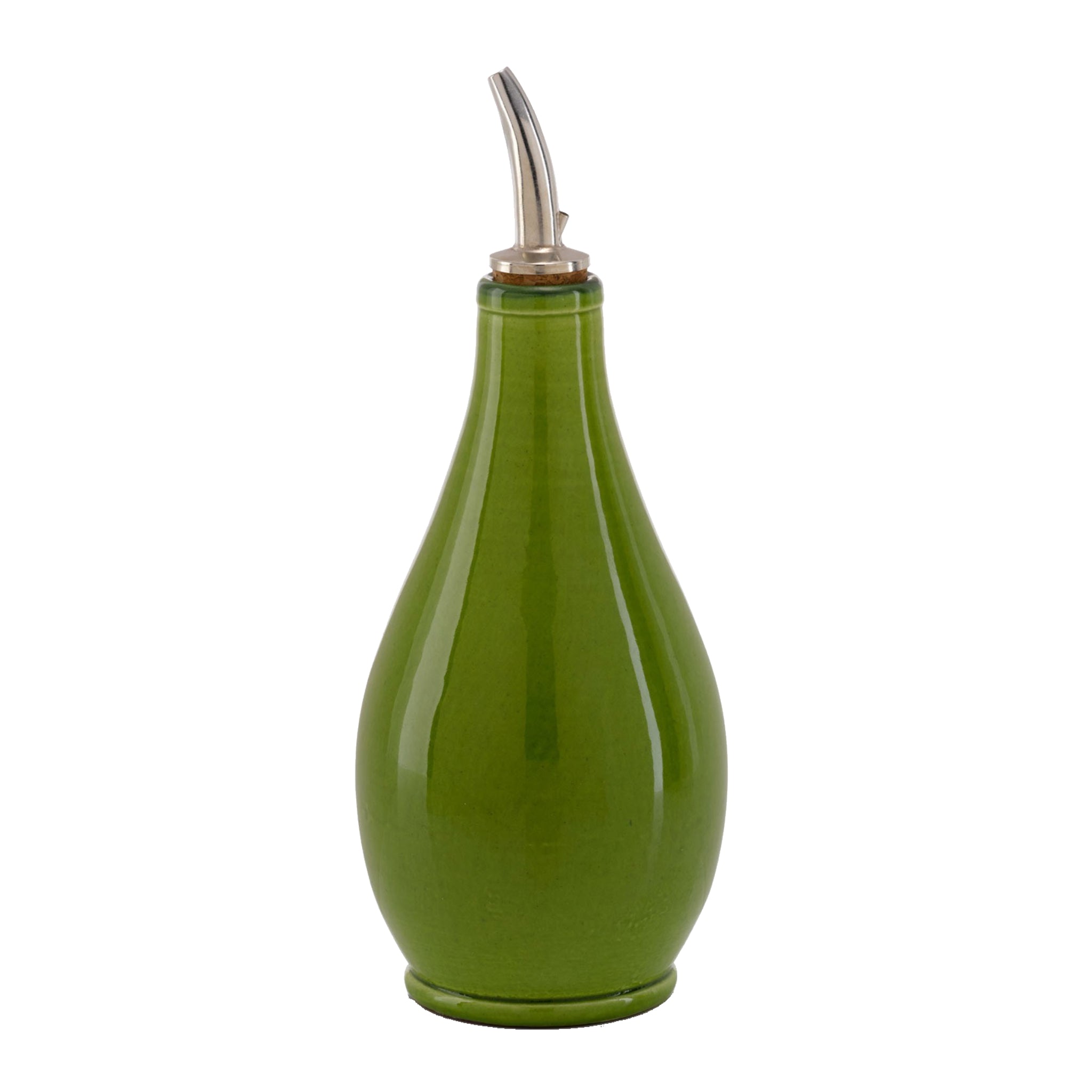 Rund keramikflaske til olivenolie med hældeprop, Atelier Bernex, håndlavet keramik, Oliviers & Co