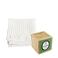 Gavesæt med Savon de Marseille sæbe med olivenolie og Big Waffle Towel Natural White, Oliviers & Co